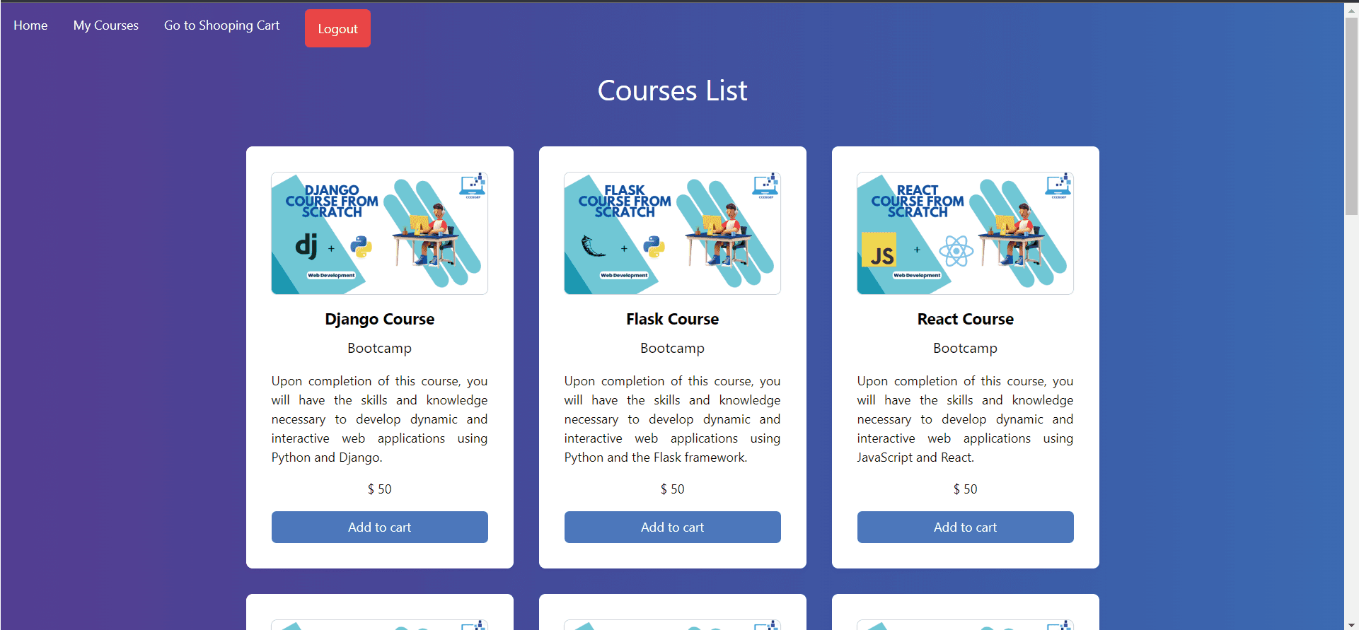 Online Courses API Frontend